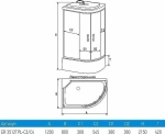 Душевая кабина Erlit Comfrot ER 3512TP 120х80 стекло матовое