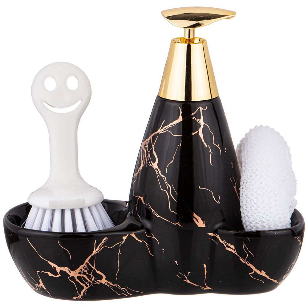 ДОЗАТОР ДЛЯ МОЮЩЕГО СРЕДСТВА "FANTASY" 500 МЛ + ГУБКА И ЩЕТКА 20*9*18 СМ (КОР=12ШТ.)