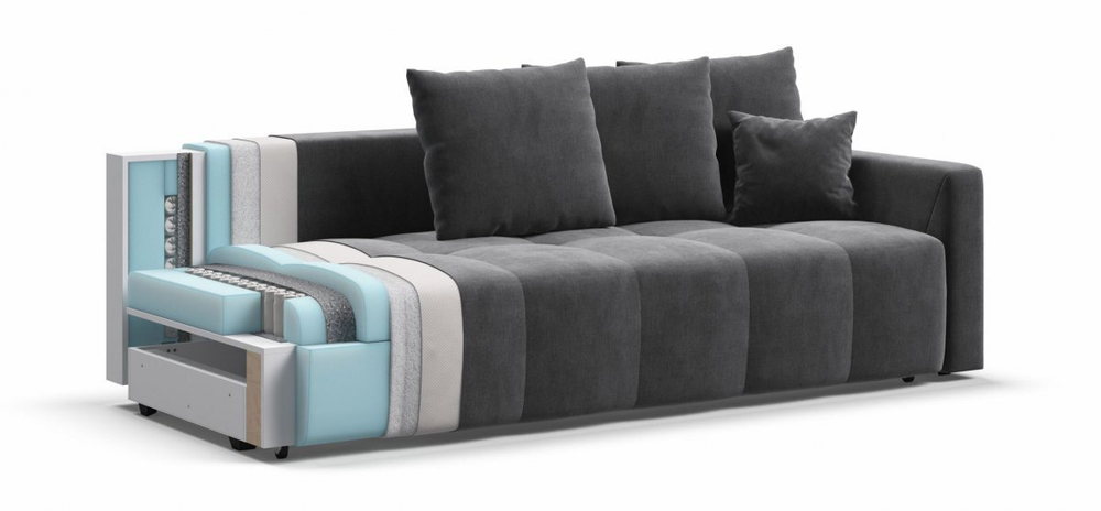 Диван Босс Тренд Велюр Монолит серый