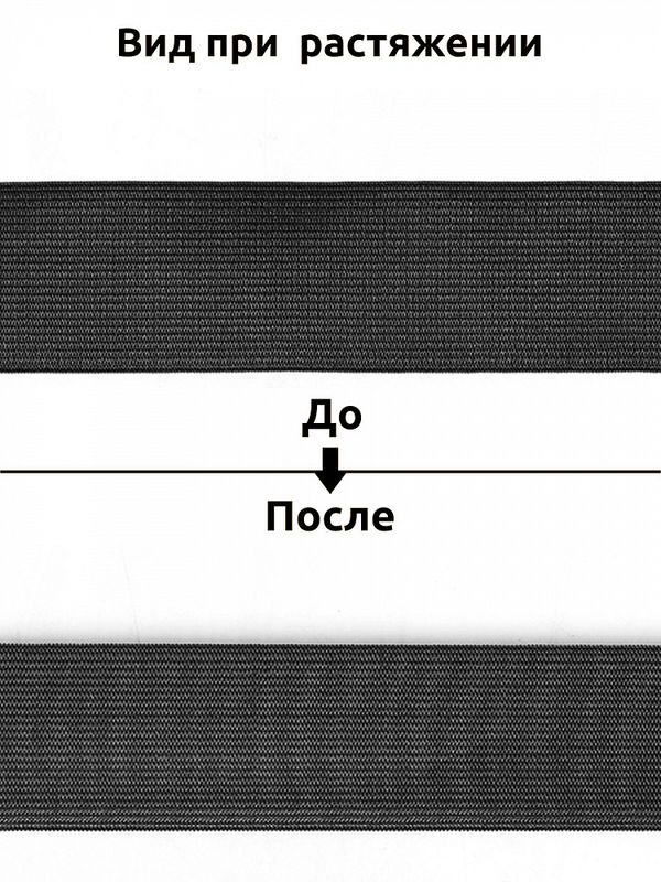 Резинка вязаная 50.0 мм / 5±0.25 метров, 3.9 г, черный
