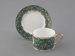 Подарочный набор чашка с блюдцем 250 мл, форма Соло, рисунок, Фиалка надрезанная, арт. 81.32656.00.1