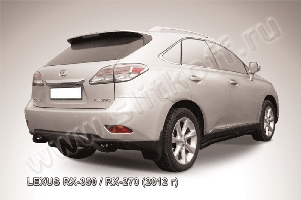 Защита заднего бампера (нержавейка) Lexus RX-350 RX-270 (2012-2015) d57 скоба (черный)