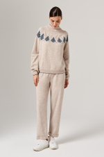 23172 Свитер женский (серо-бежевый меланж)