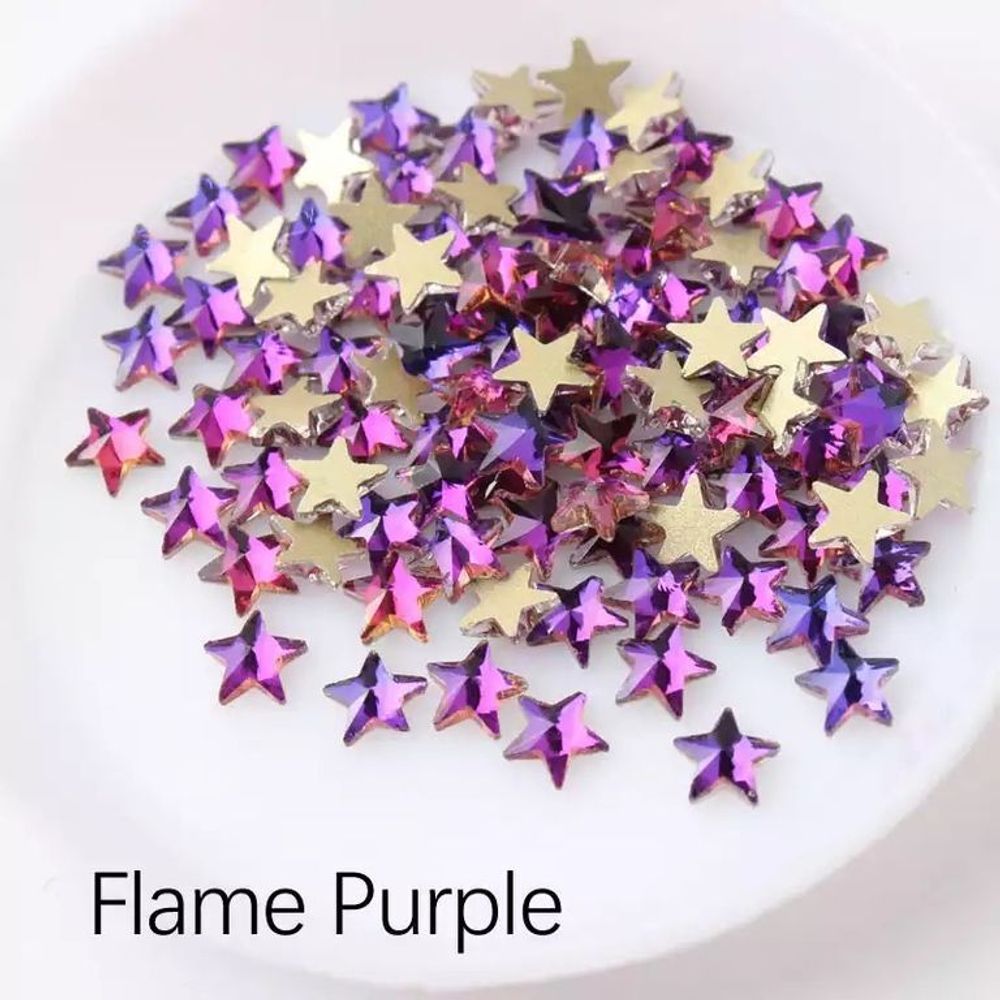 Звезда для маникюра 5 мм Flame Purple - 4 шт