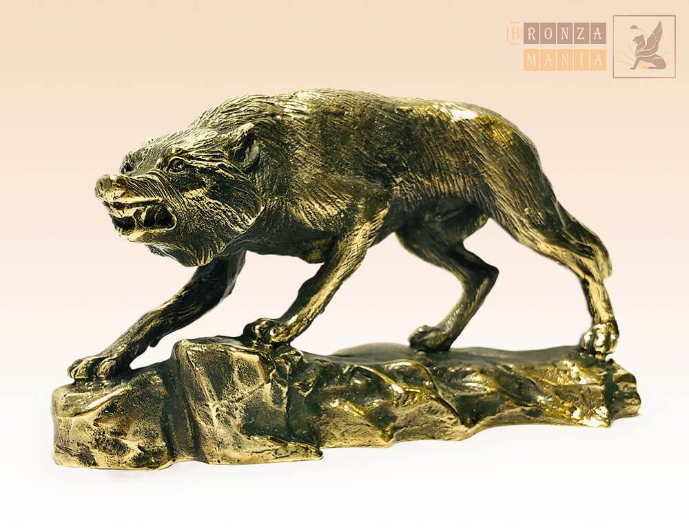 статуэтка Волк на скале