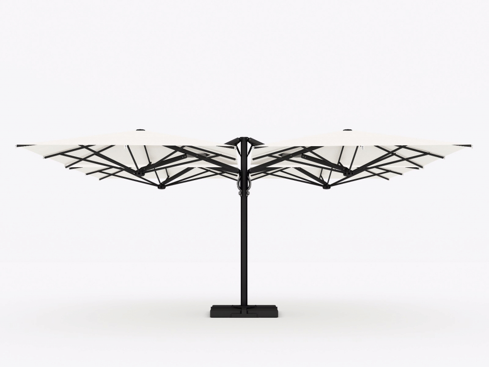 Зонт профессиональный четырехкупольный 6х6 м Scolaro Galaxia Quattro Carbon, антрацит, белый