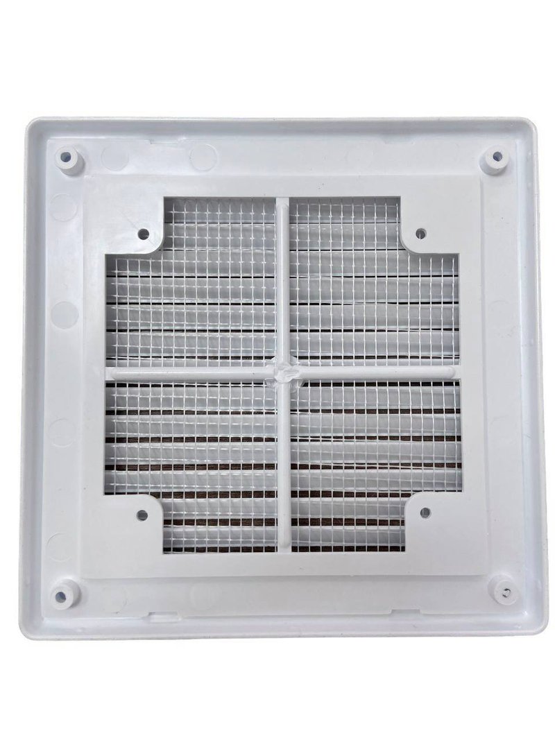 Решётка вентиляционная разъёмная с москитной сеткой 150х150 мм Люкс