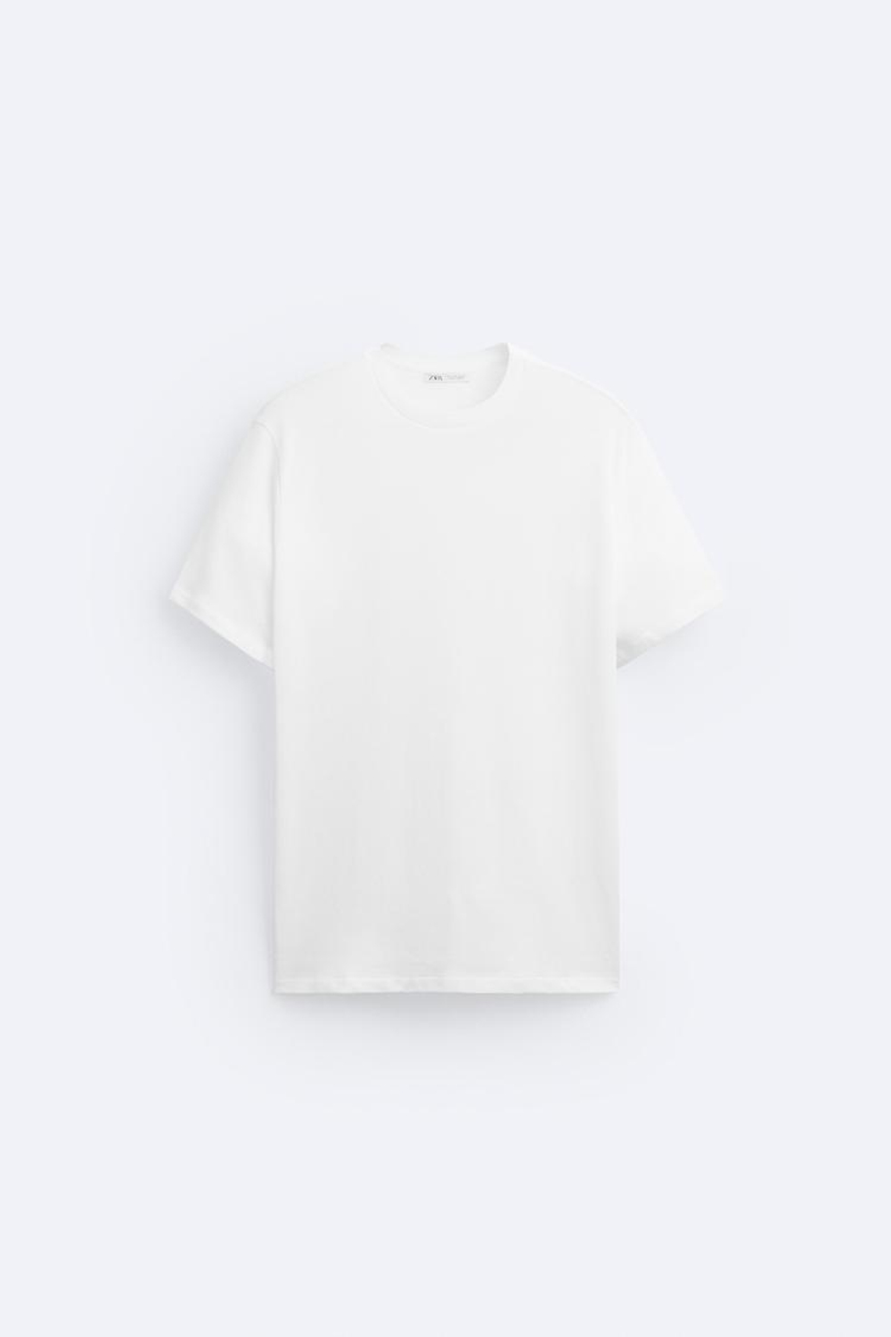 ZARA ХЛОПКОВАЯ ФУТБОЛКА, БЕЛЫЙ