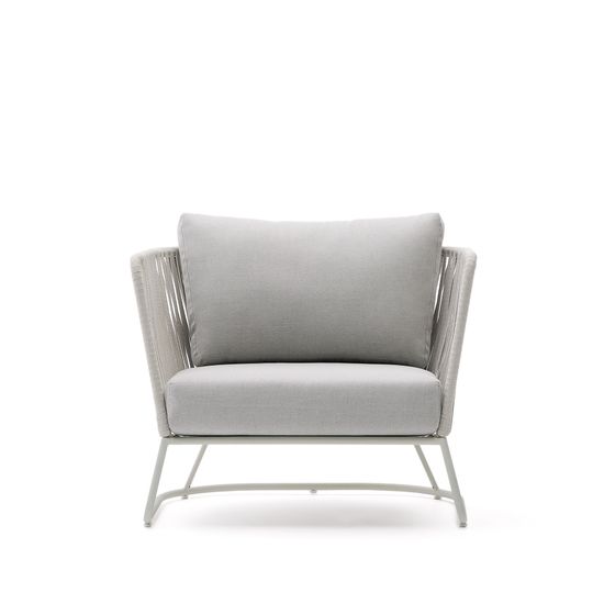 Уличное кресло Saconca из веревочного шнура и серой оцинкованной стали La Forma Испания 