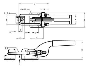 Защелкивающийся зажим, усилие 163 кг WOODWORK GH-40323
