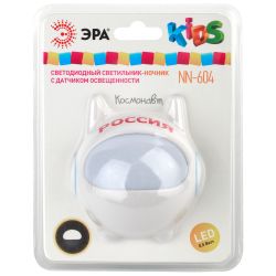 Ночник - светильник светодиодный ЭРА NN-604-LS-W в розетку с датчиком освещенности белый | Ночники