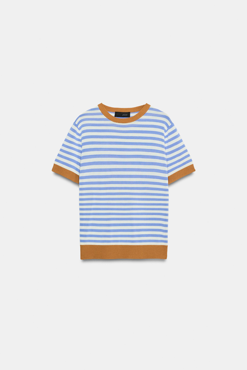 ZARA ТРИКОТАЖНЫЙ ТОП В ПОЛОСКУ, СИНИЙ/БЕЛЫЙ