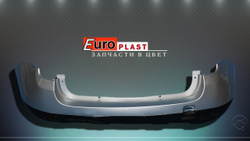 Задний бампер в цвет для Renault Duster 2011-2015 серебристый