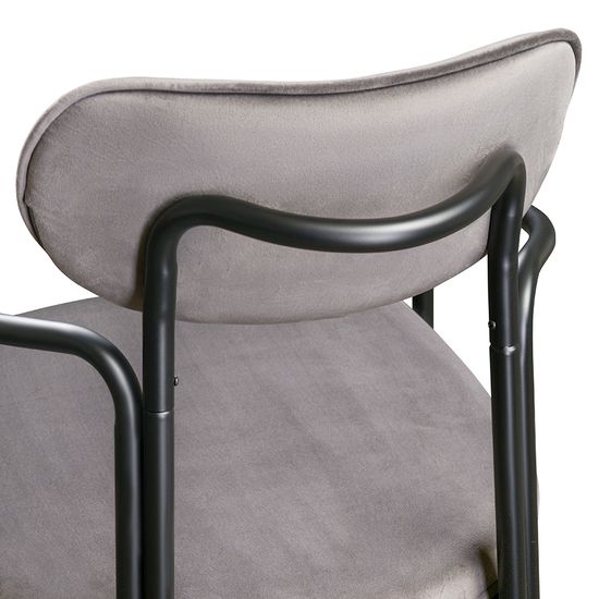 Стул ror, round, велюр, черный/серый