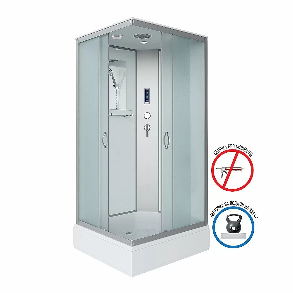 Душевая кабина Niagara Classic 330844QP 100x80 стекло матовое/профиль серебро