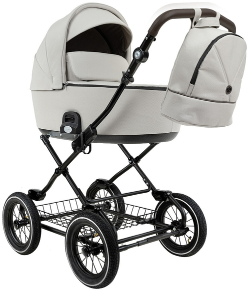 Детская коляска Roan Bass Next Classic d12 2.0 2 в 1 BNC/84/2 Marzipan/Black/руч.Cappuccino