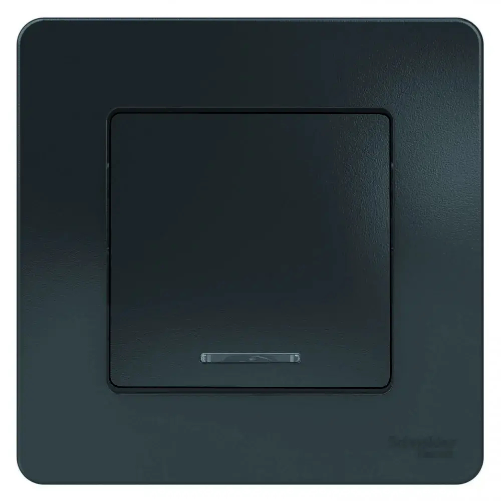 BLANCA С/У 1-клавишный ВЫКЛЮЧАТЕЛЬ (сх.1) с подсветкой, 10А, 250В, АНТРАЦИТ