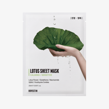 ROVECTIN Успокивающая тканевая маска для лица с экстрактом лотоса Calming Lotus Sheet Mask (1 шт)