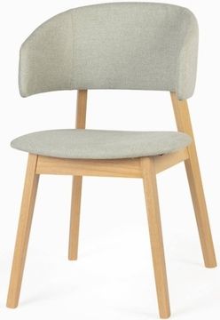 Стул Lolly деревянный и светло-серая ткань