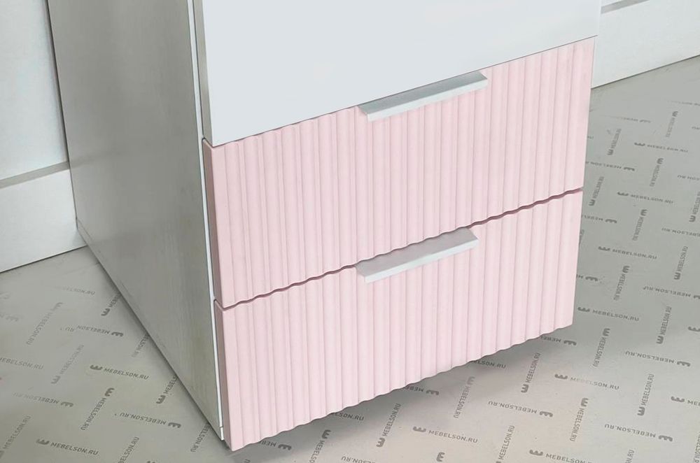 Шкаф однодверный "Зефир" 107.01, (Белое дерево/пудра розовая (эмаль))