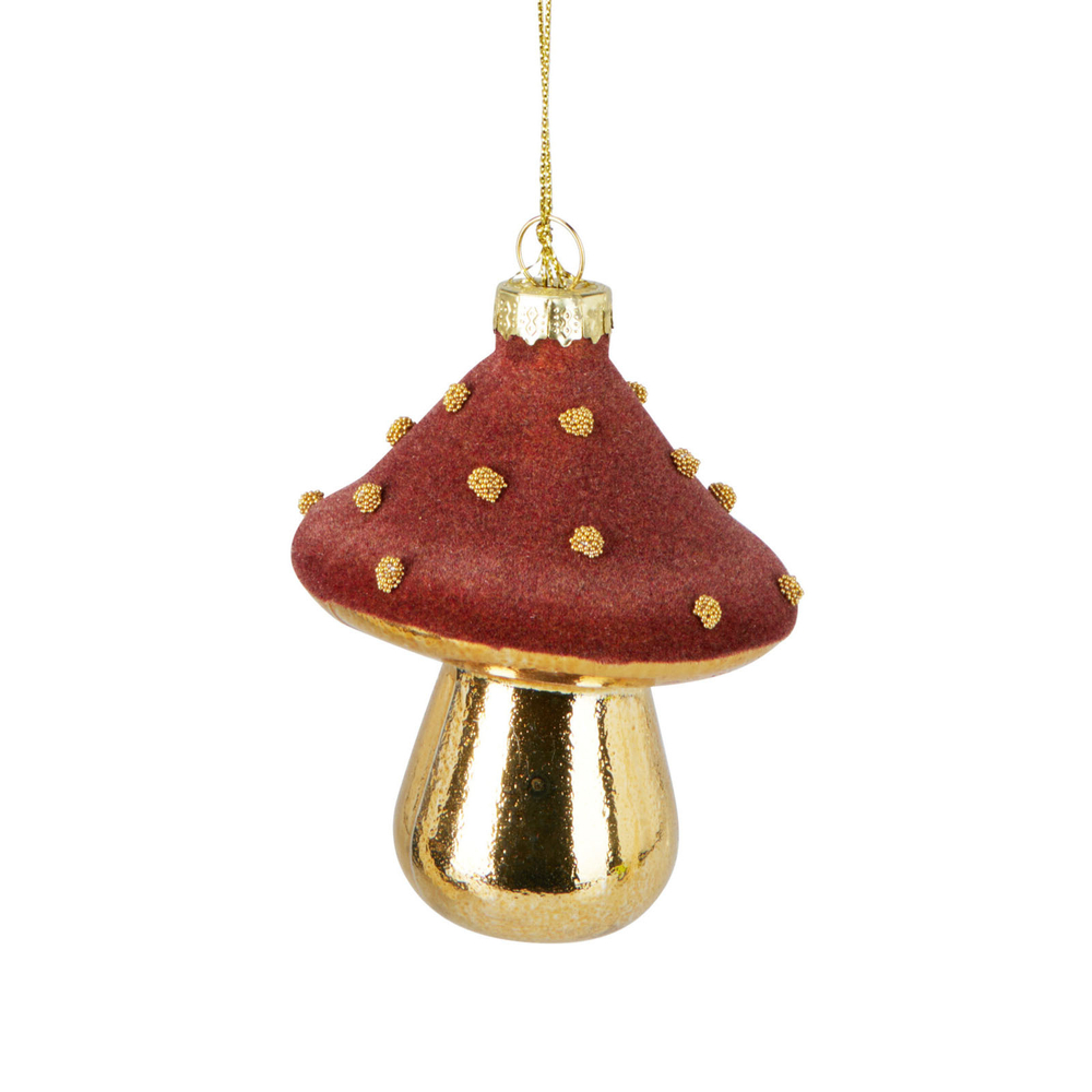 Елочное украшение грибочек стекло 7*9 см в ассортименте