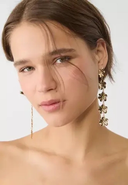 STRADIVARIUS Мини-серьги с цветочными подвесками, золотой