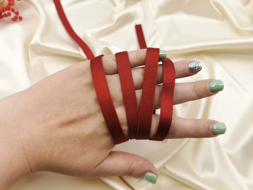 _Бретелечная резинка без фестонов, 10 мм, темно-красный, (Арт: BR640/10-101), м