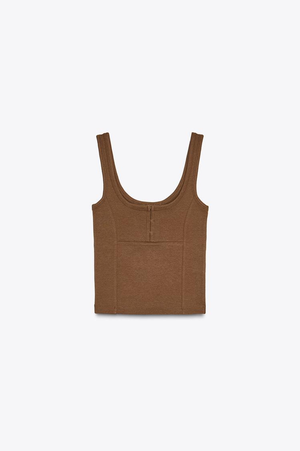 ZARA ТОП С РЕМЕШКАМИ, КОРИЧНЕВЫЙ