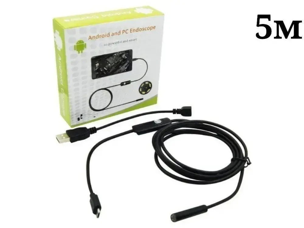 Эндоскоп , гибкая камера для труднодоступных мест с переходником TYPE-C 5М.