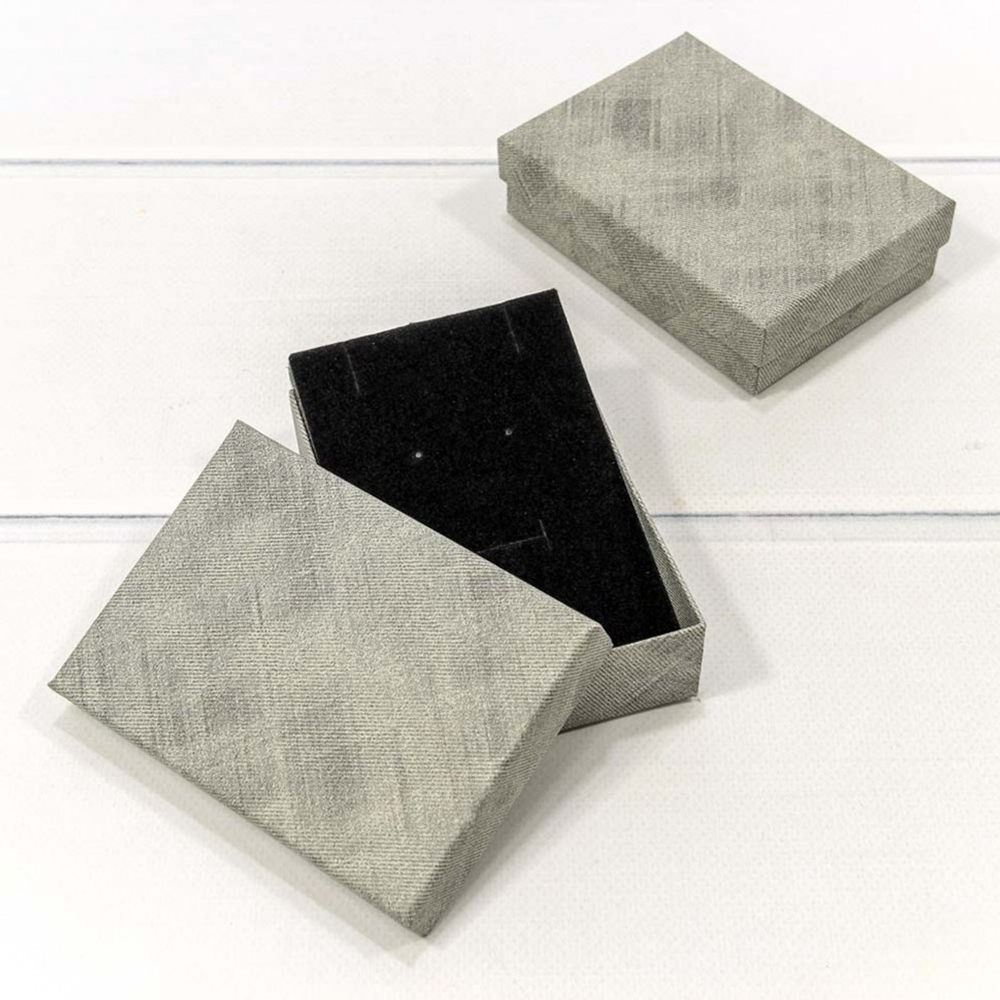 Коробка Ювелирная 11х8х3.4 см Набор 2 шт (Серый)