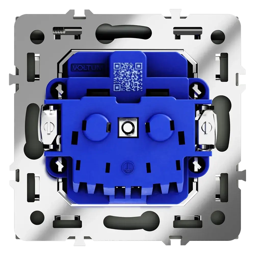 Розетка встраиваемая VOLTUM S70 с заземлением, защитными шторками и крышкой 16А, (графит)