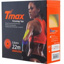 Тейп кинезиологический Tmax 22m Extra Sticky Yellow (5 см x 22 м), 223299, желтый