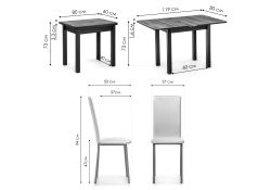 Обеденная группа Мирана черный крокодил / черный / дуб вотан