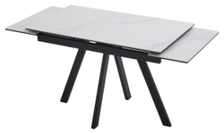 Стол НЕО-2 115 MATTE БЕЛЫЙ МРАМОР, керамика / Черный каркас, М-City