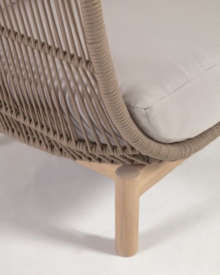 Кресло Catalina из бежевой веревки и массива акации La Forma Испания