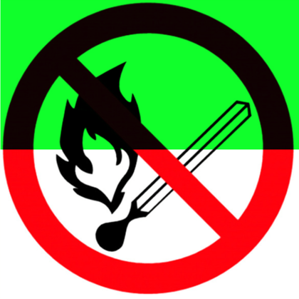 Р02 "Запрещается пользоваться открытым огнем и курить"