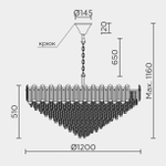 Подвесная люстра Modelux ML.7088.1200R GD
