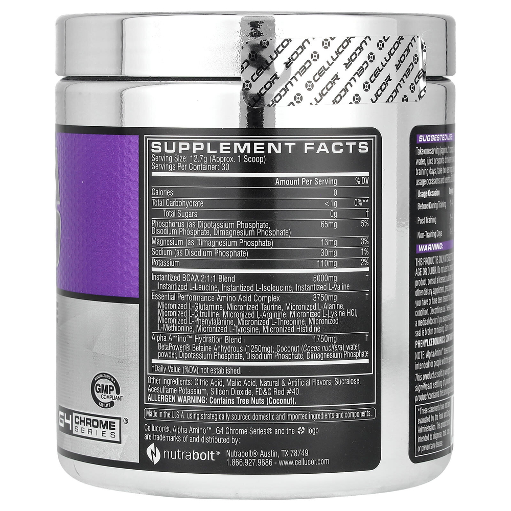 C4 / Cellucor, Alpha Amino, аминокислоты с разветвленной цепью для эффективности тренировок, арбуз, 13,4 унции (381 г)