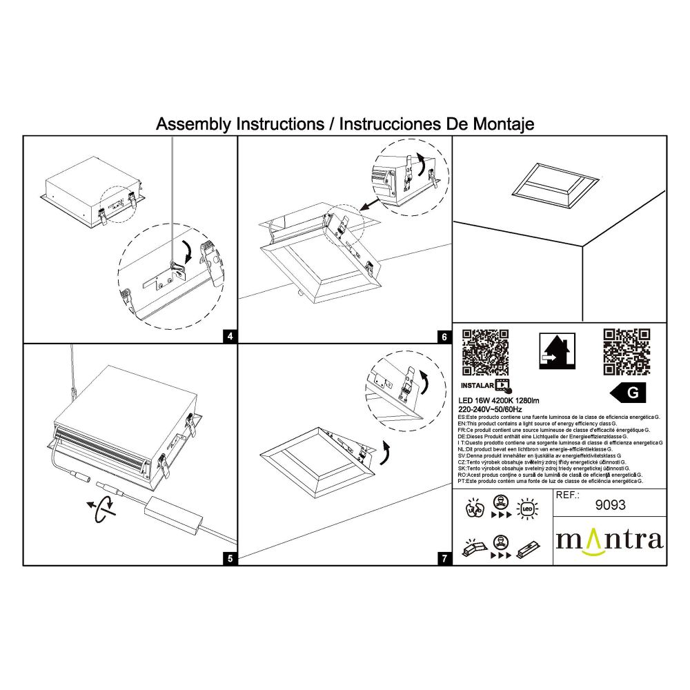 9093 Встраиваемое светодиодное окно BLUE SKY