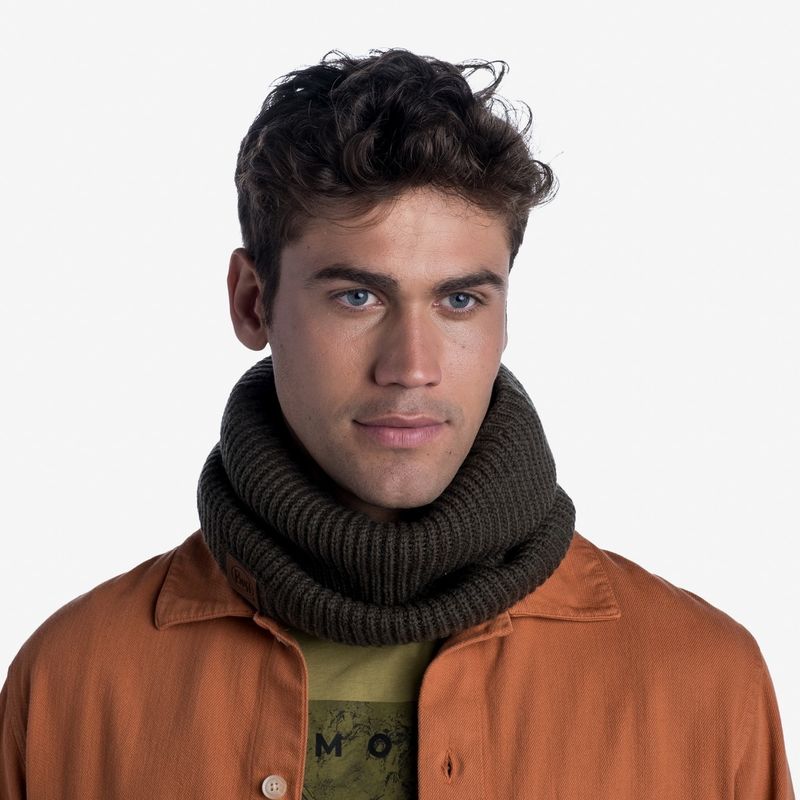 Вязаный шарф-труба с флисом Buff Neckwarmer Knitted Polar Rutger Bark Фото 2