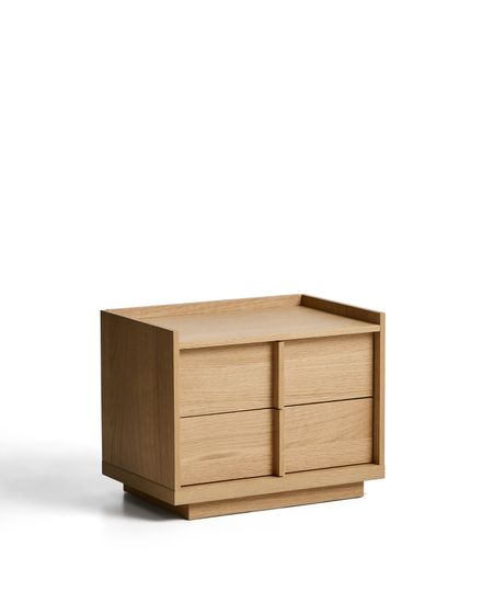 Прикроватная тумба Onix, 2 ящика, шпон дуба натурального цвета