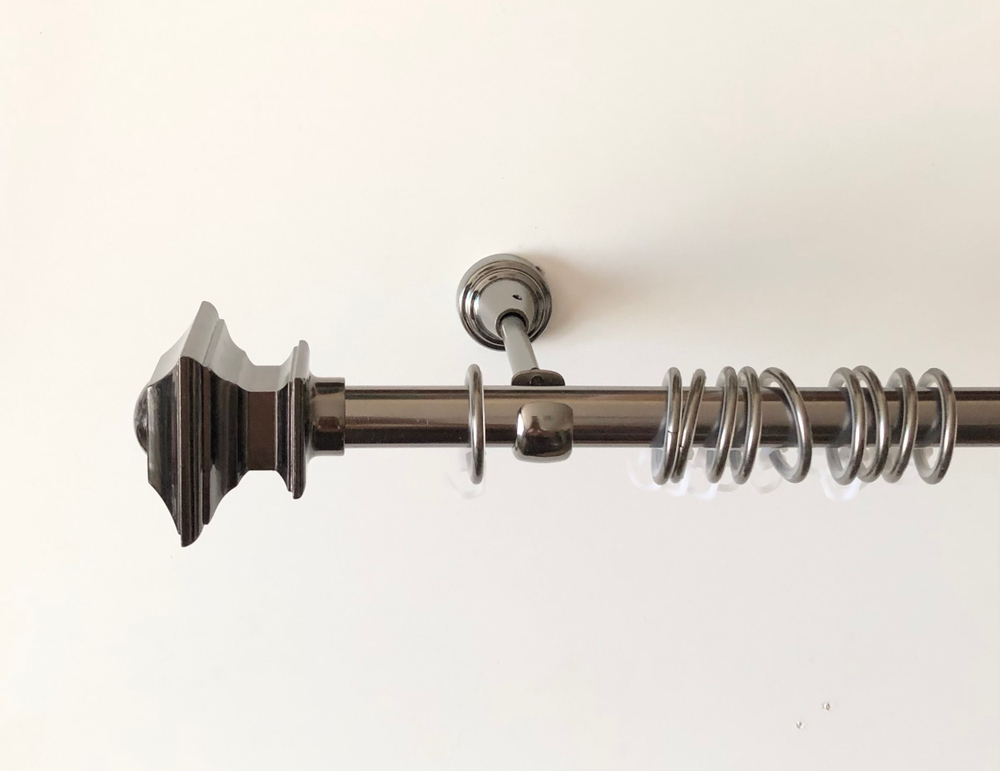 Карниз для штор "Верди" d19 мм однорядный, цвет черный никель