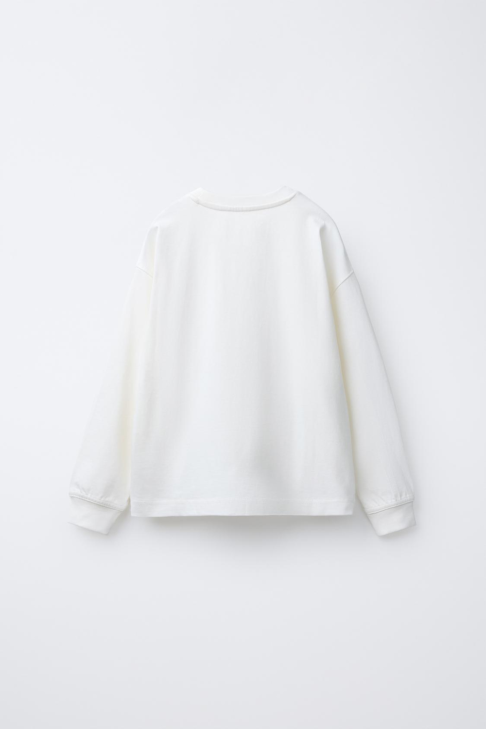 ZARA ФУТБОЛКА HEAVY WEIGHT С ВЫШИТОЙ НАДПИСЬЮ, ЭКРЮ