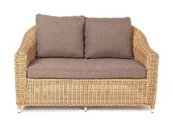 "Кон Панна" диван из искусственного ротанга двухместный, цвет соломенный