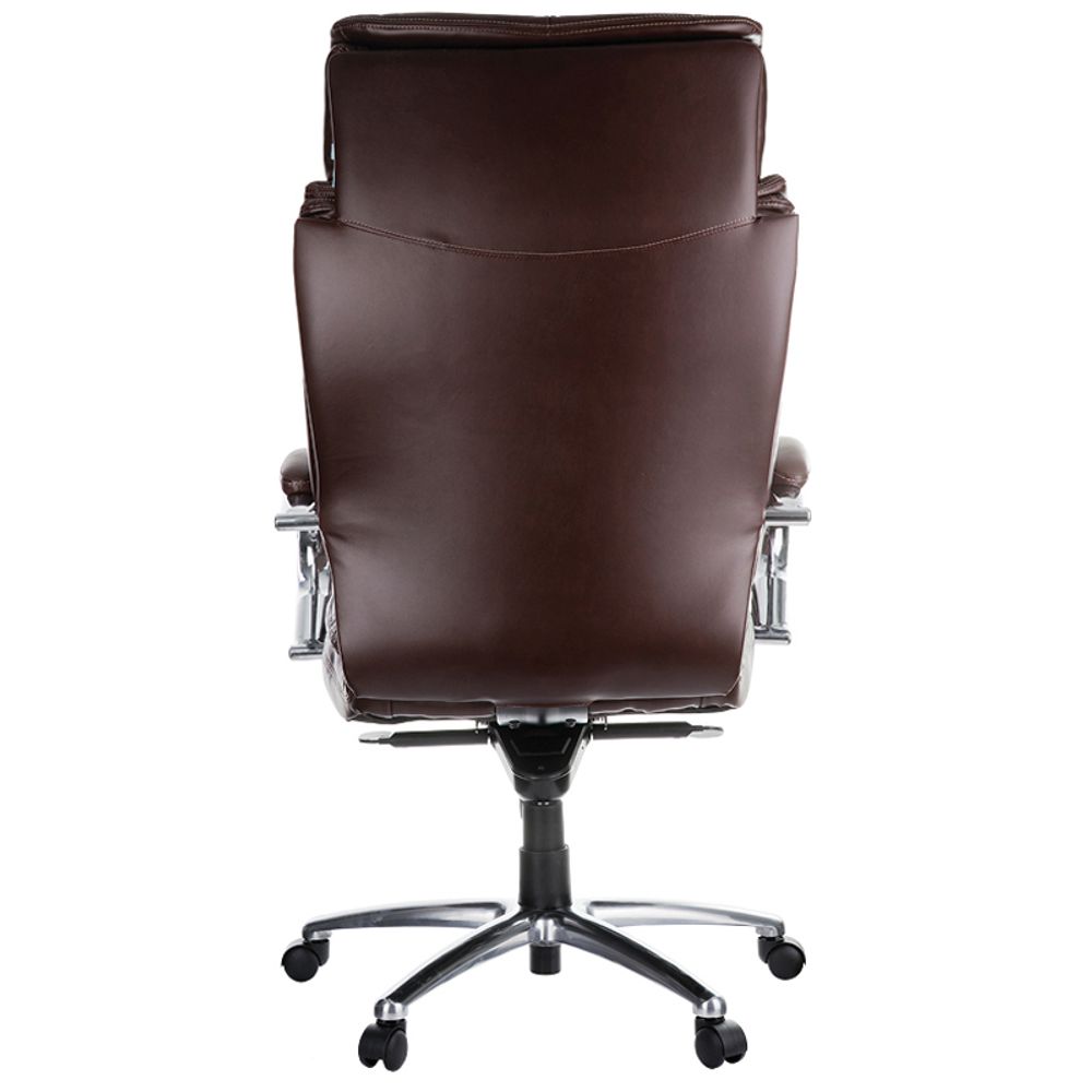 Кресло руководителя Helmi HL-ES03 "Invincible" повыш. прочн., кожа коричн., мультибл, хром, до 250кг