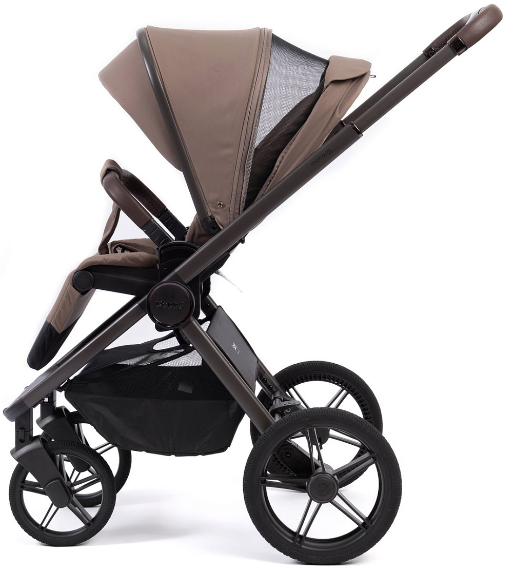 Детская коляска Peppy Monaco Thermo 3 в 1 с автокреслом Rise Milk Mocco