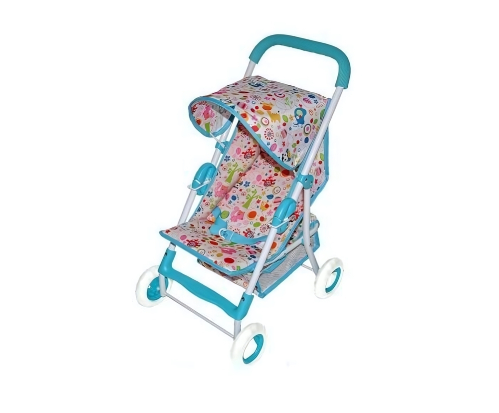 Коляска д/кукол прогулочная "Фантазия", голуб. (Mary Poppins)