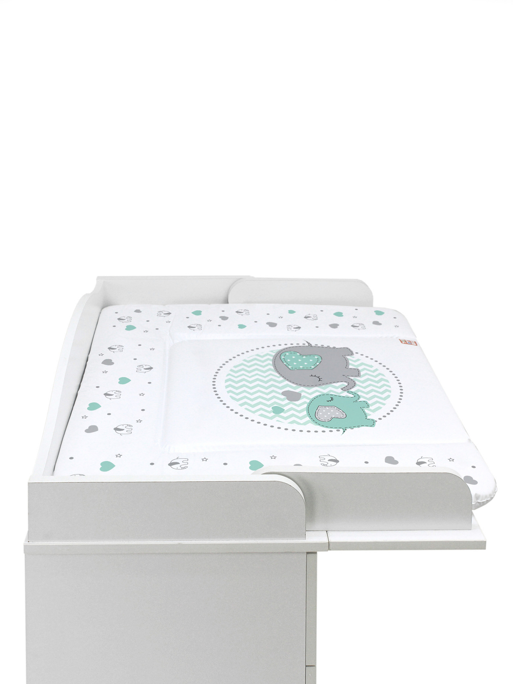 Пеленальный матрасик Топотушки "Слоники" бирюза. (80*71 см.)