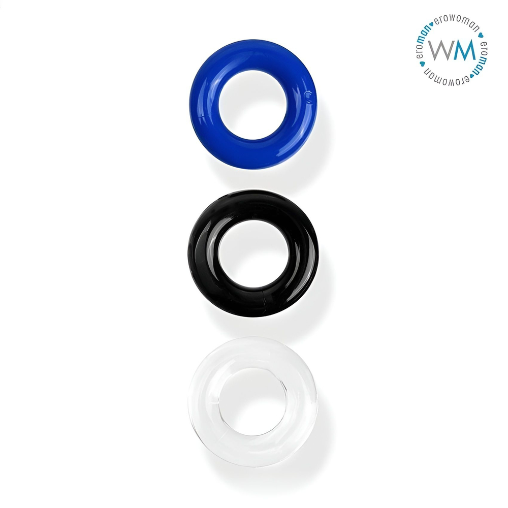 Набор из трех разноцветных эрекционных колец Erowoman-Eroman