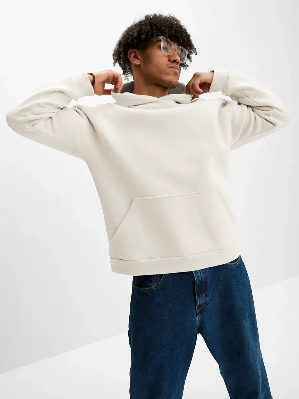 Худи оверсайз с капюшоном и начесом